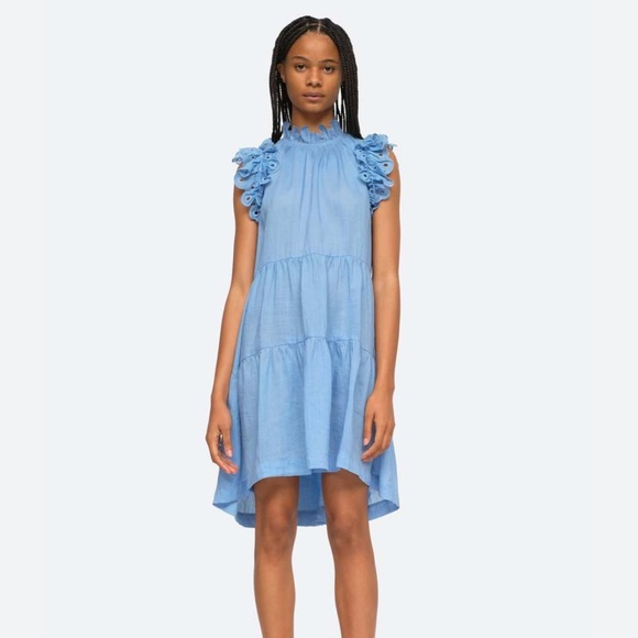 Sea New York Dresses & Skirts - SEA New York Linen/Cotton Ruffle Neck Dress